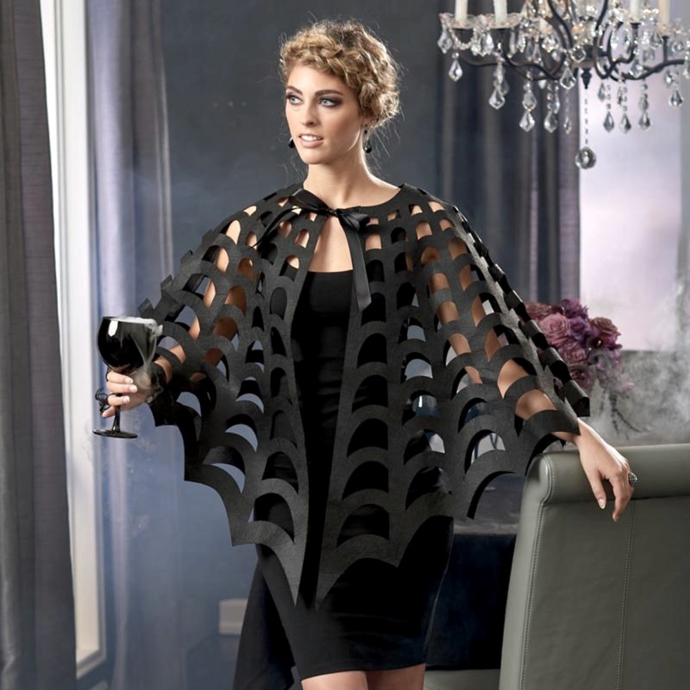 Halloween Laser Cut Spiderweb Cape